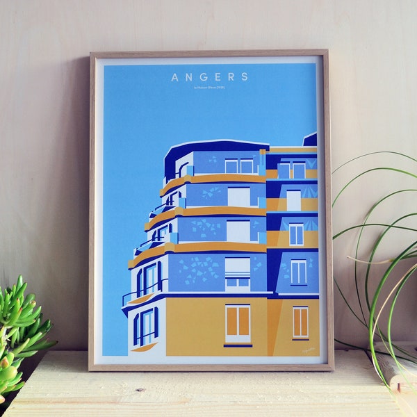 Illustrated poster of Angers heritage