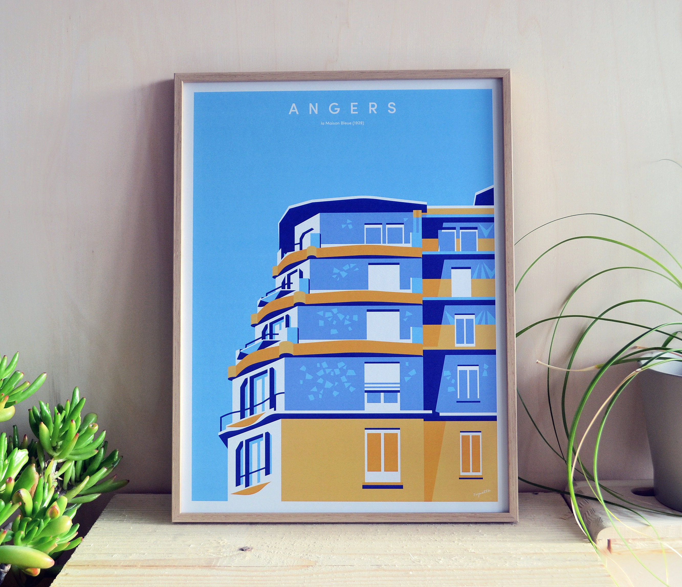 Affiche Illustrée Du Patrimoine d'angers