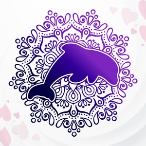 Dolphin Mandala SVG, Summer SVG, Mandala Cut Files, Animal SVG, Dolphin SvG for shirt, Mandala svg for Cricut, Silhouette, Vinyl Decal