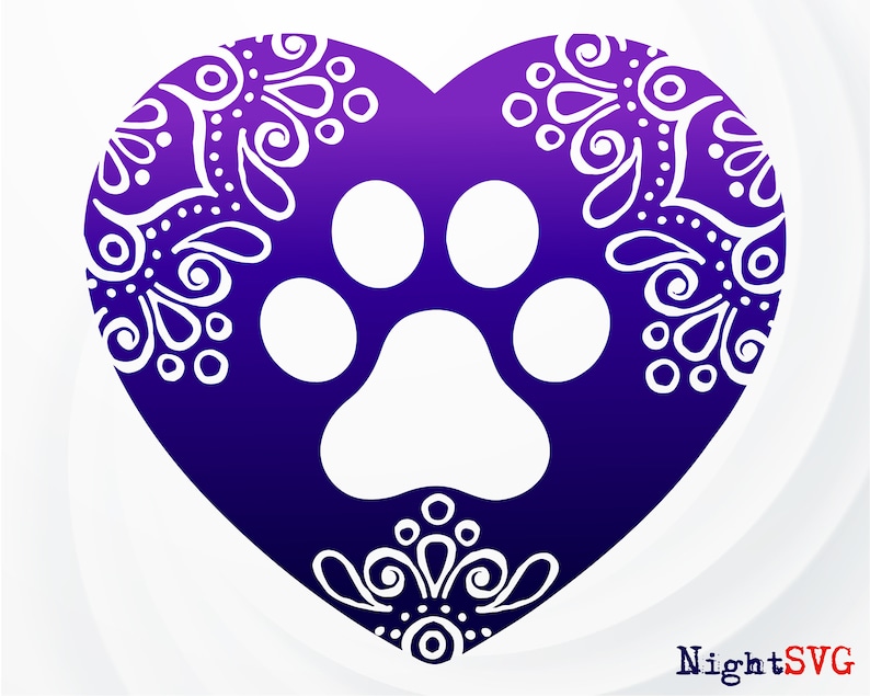 Download Dog Paw Mandala svg Love paw SVG Paw print Mandala Dog | Etsy