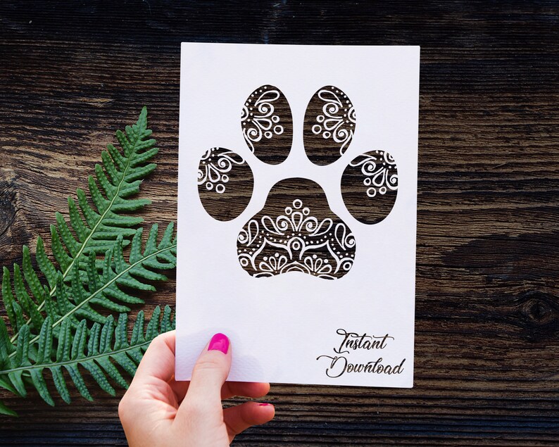 Download Paw Mandala svg Dog paw SVG Dog Mandala svg Dog Zentangle ...