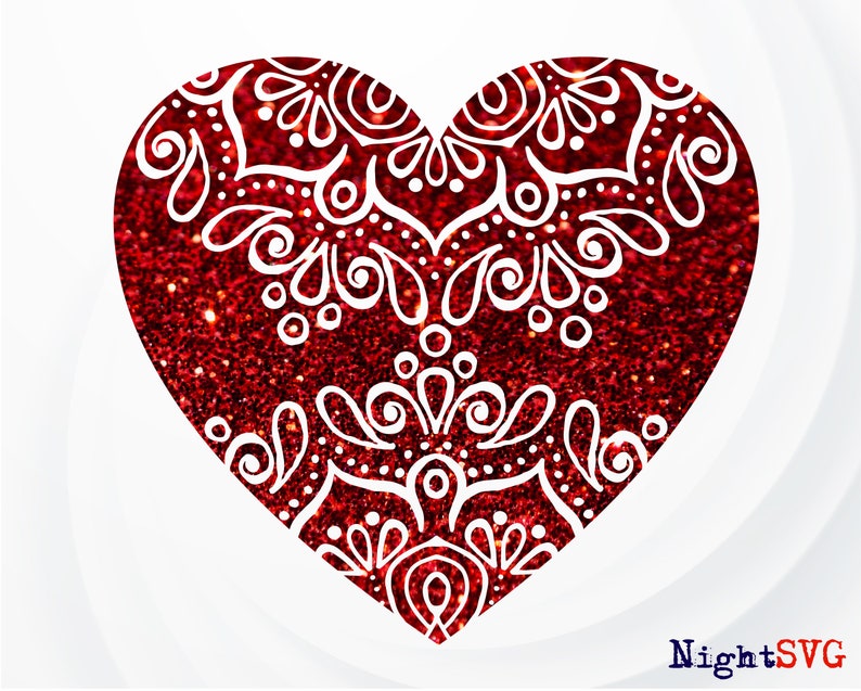 Download Heart Mandala SVG Love heart SVG Heart print Mandala Love ...