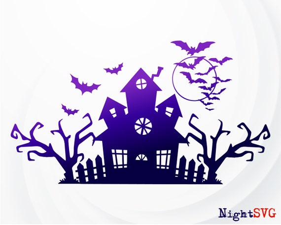 Download Halloween Svg Haunted House Svg Halloween Landscape Svg Etsy