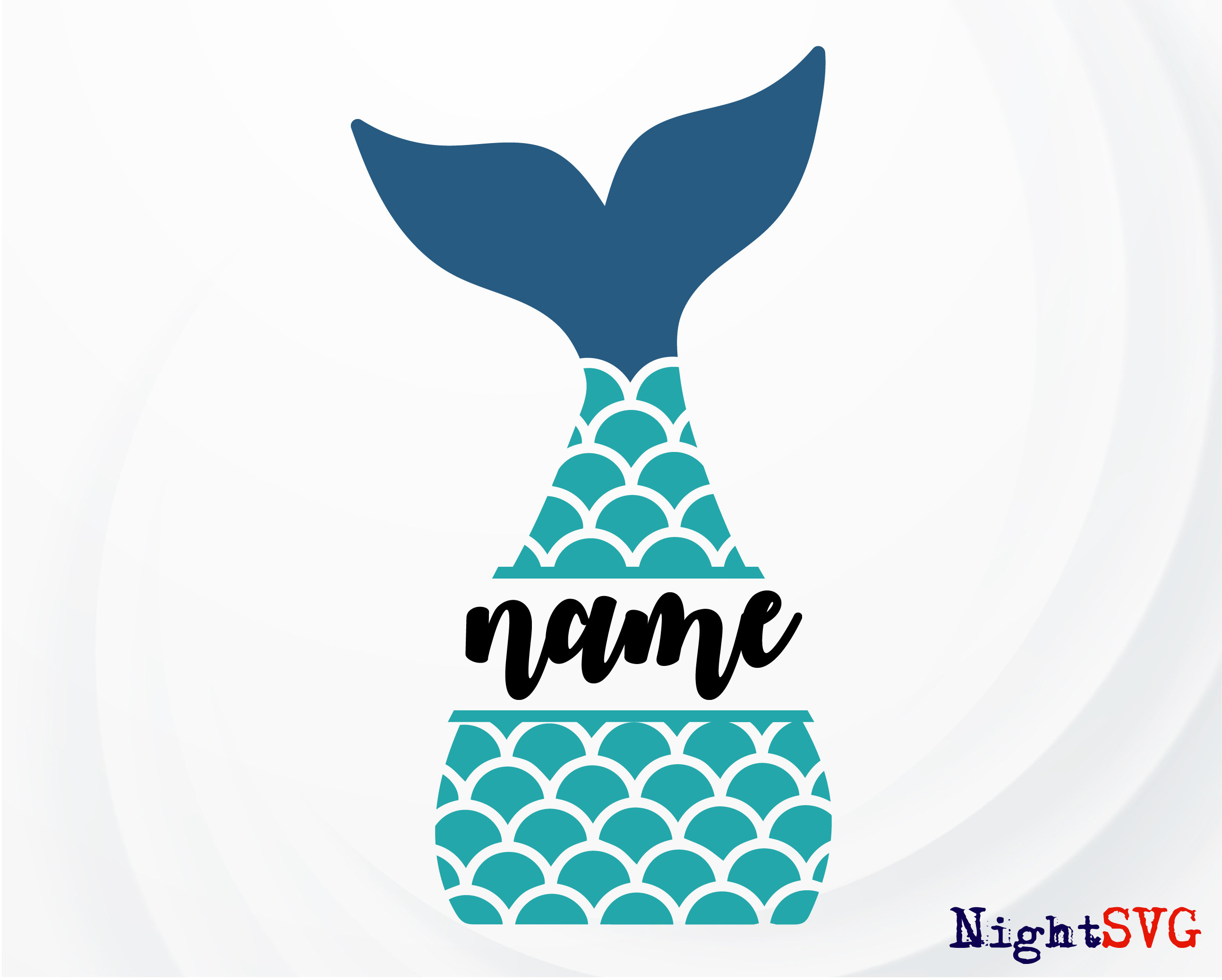 Mermaid Tail Monogram SVG, Mermaid SVG, Mermaid Tail Svg, Mermaid