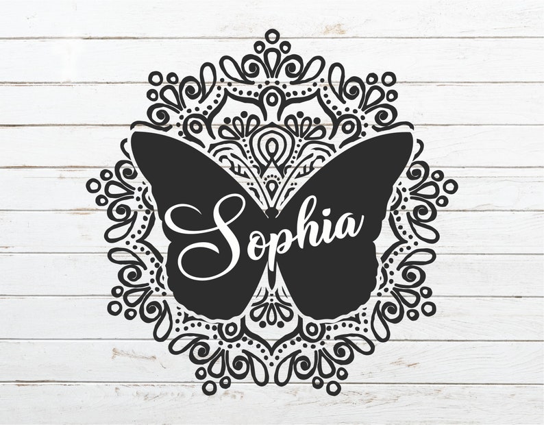 Butterfly Mandala SVG Butterfly Silhouette Butterfly for | Etsy