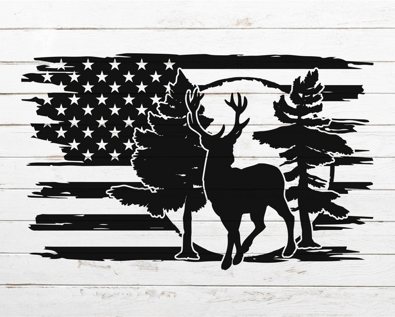 Download Deer SVG Flag SVG Hunting SVG American Flag svg for Shirt ...
