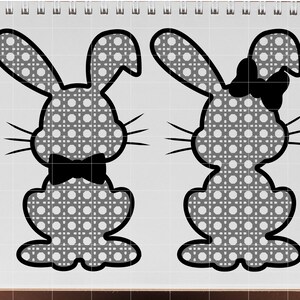 Easter Bunny Glowforge SVG, Funny Boy and Girl Laser Cut File, Rattan SVG Design multi-layer for CNC machine