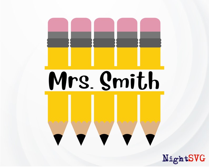 Download Split Pencil Monogram SVG Teacher svg Pencil SVG School | Etsy
