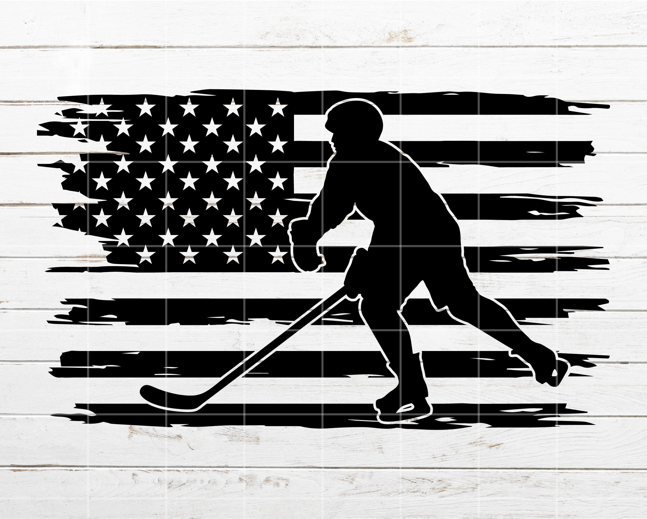 Hockey Flag SVG Patriotic SVG Hockey Dad Svg for Shirt Boy - Etsy