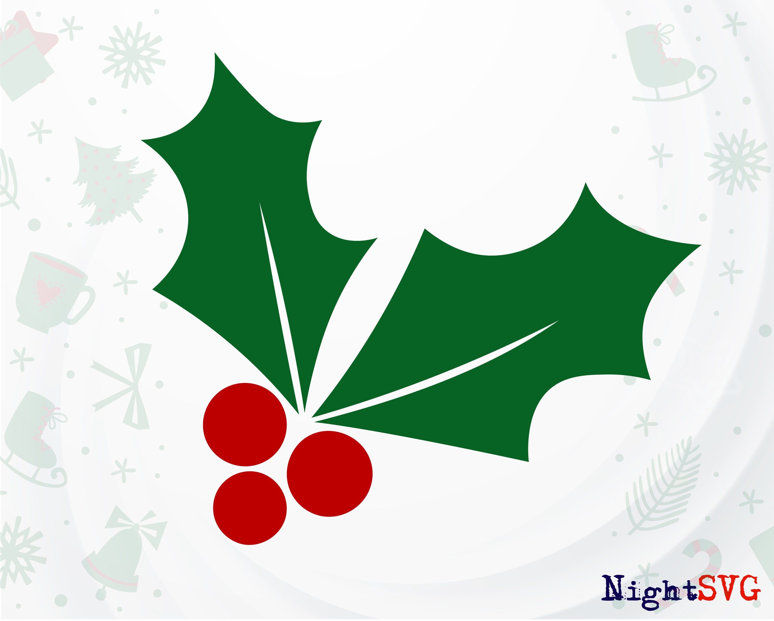 Christmas Holly SVG Christmas decor svg Holly Berry svg | Etsy