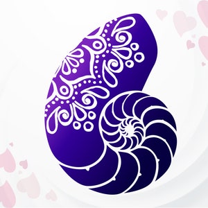 Shell Mandala SVG, Ocean svg, Sea Shell SVG, Shell svg, Shell Clipart, Shell Silhouette, Mermaid Shell svg, Mermaid SVG