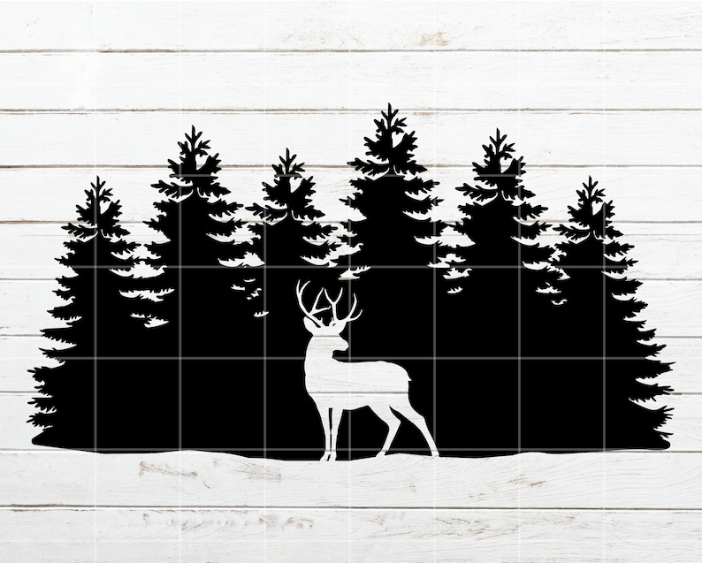 Forest SVG Deer SVG Nature Scenery Svg for Shirt Decal - Etsy