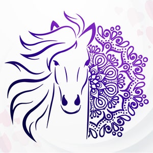 Horse SVG, Farmhouse SVG, Horse Mandala SVG, Farm life svg, Horse Silhouette, Farm svg Mandala, Farm animal for Cricut Silhouette cut file