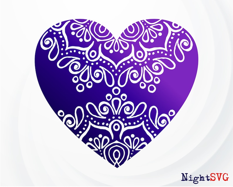 Download Heart Mandala SVG Love heart SVG Heart print Mandala Love ...