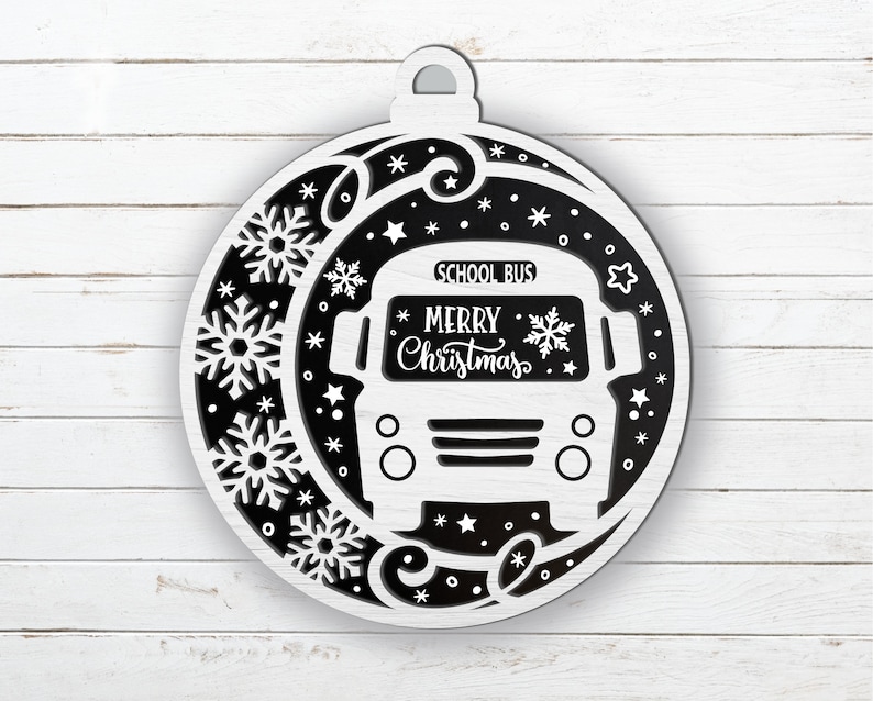 School Bus Driver Christmas Ornament SVG Laser Cut Etsy UK