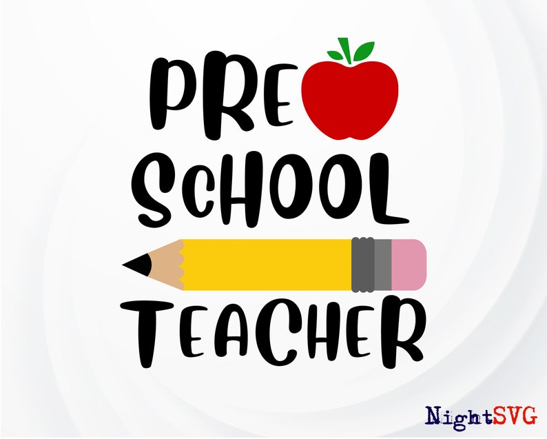 Download Preschool Teacher SVG Pencil svg Apple svg Teacher svg | Etsy