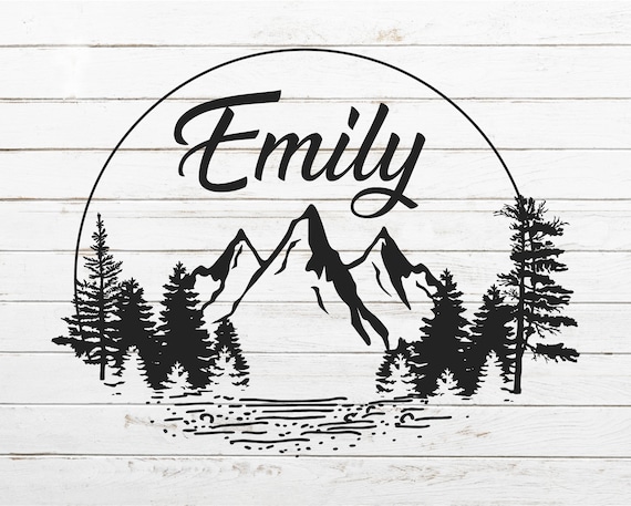 Mountain Svg Tree Svg Trees And Mountain Svg Landscape Svg Etsy