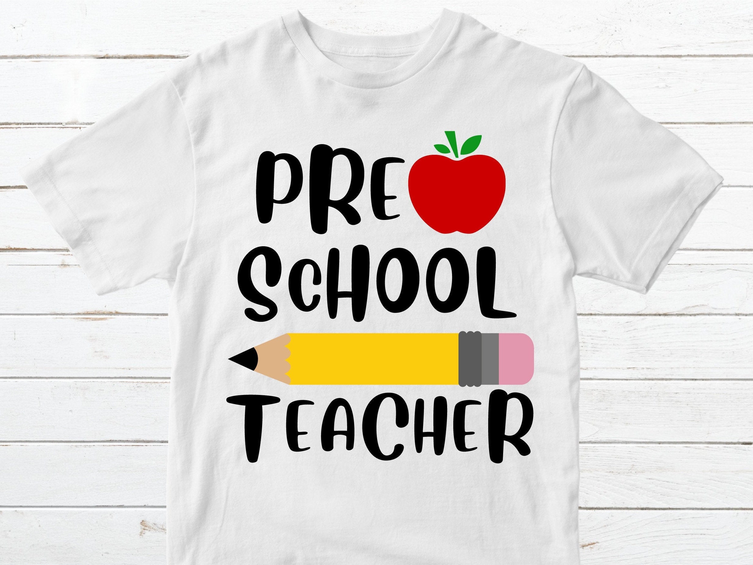 Download Preschool Teacher SVG Pencil svg Apple svg Teacher svg | Etsy