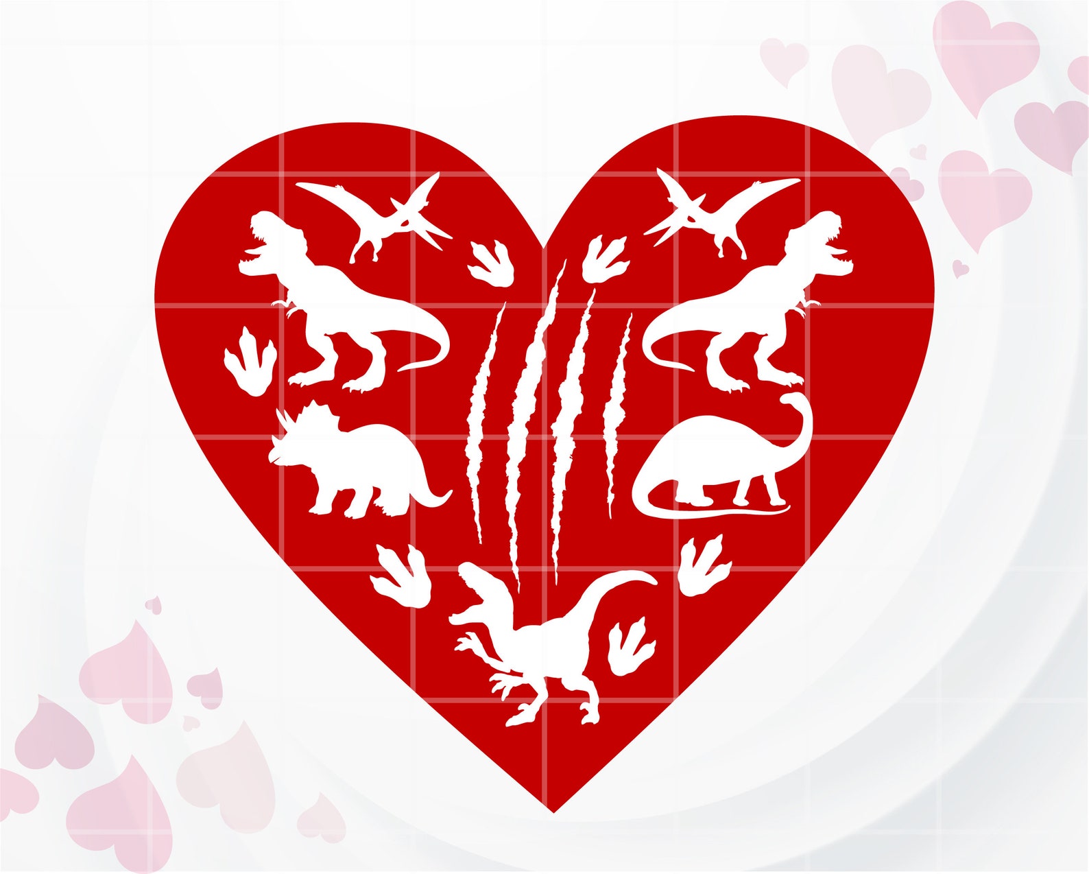 Valentines Dinosaur SVG Heart Svg Love SVG for Cricut Kids | Etsy
