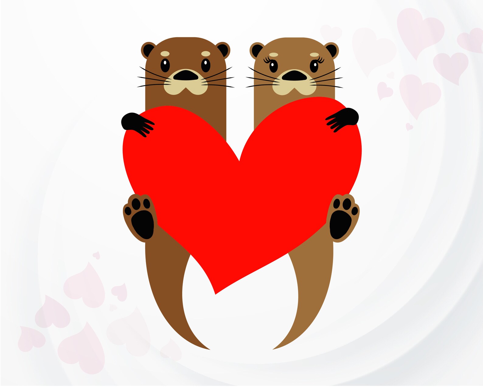Otter SVG Valentine SVG Valentine Otters SVG for Cricut - Etsy