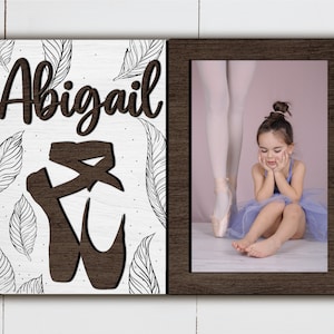Ballerina Picture Frame Glowforge SVG Laser Cut File, Ballet Slippers SVG, Dance svg, Girl room Decor, Layered project for CNC machine