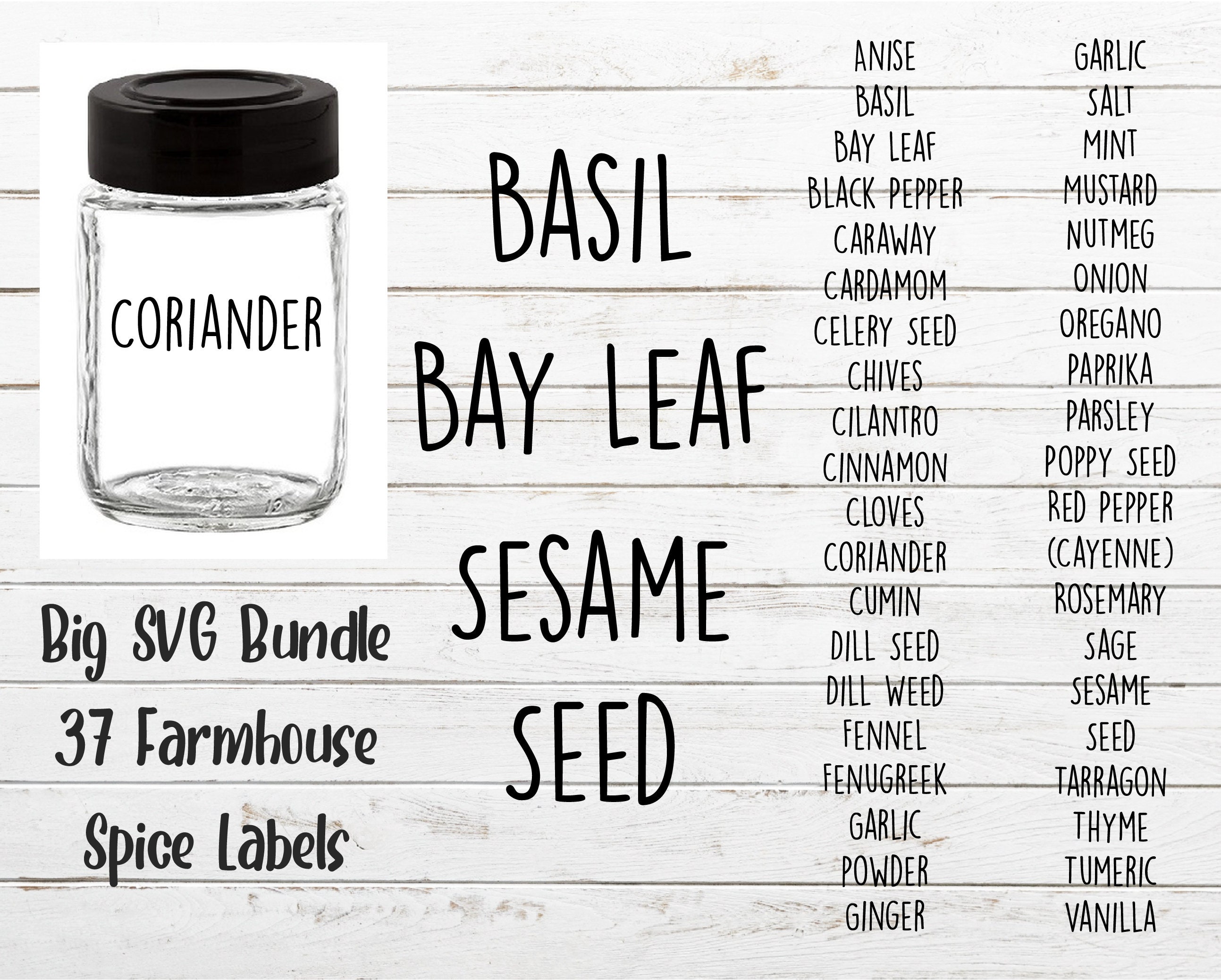 Spice Jar Labels - SVG Cut Files - Hey, Let's Make Stuff