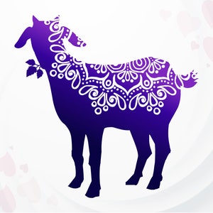 Goat SVG, Farmhouse SVG, Goat Mandala SVG, Farm life svg, Goat Silhouette, Farm svg Mandala, Farm animal Silhouette, Cricut