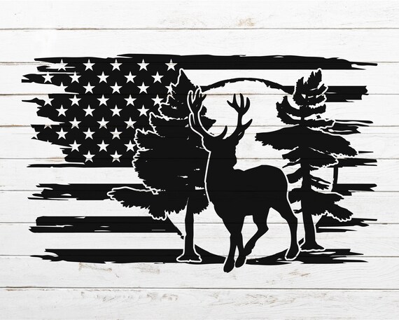 Download Deer SVG Flag SVG Hunting SVG American Flag svg for Shirt ...