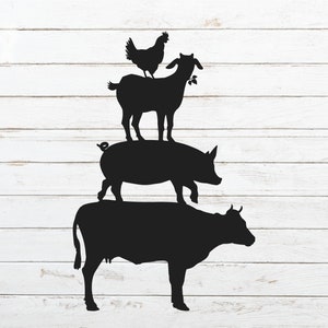 Farm animal SVG, Farmhouse SVG, Farm life svg, Cow svg, Pig svg, Goat svg, Chicken svg, Farmhouse kitchen svg, Country svg
