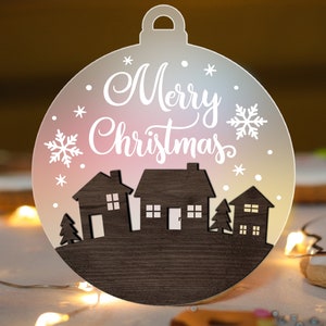 Merry Christmas Ornament Glowforge SVG, Laser Cut File, Realtor svg, New Home svg Acrylic and Wood Ornaments multi-layer for CNC machine