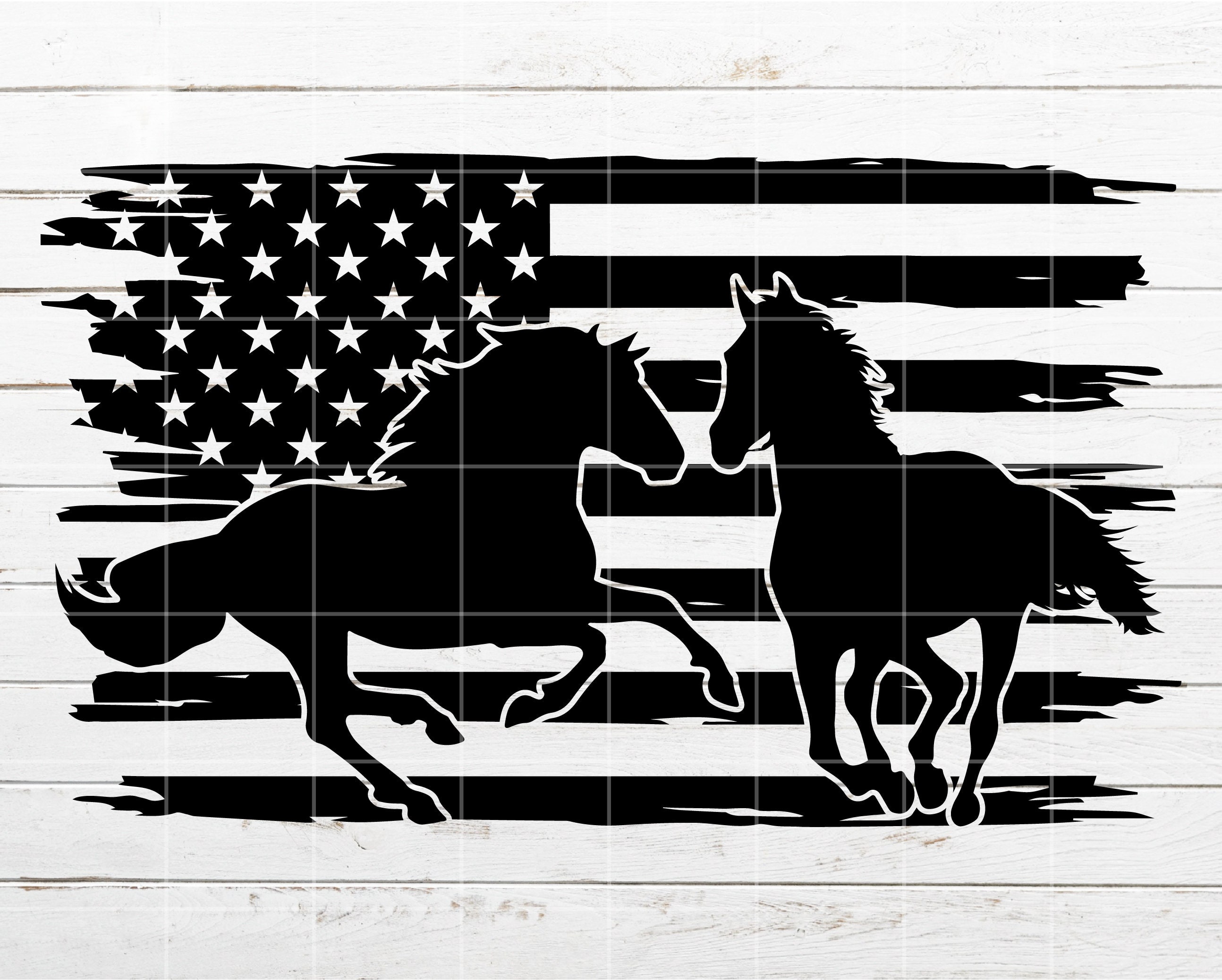 Horse SVG Flag SVG Patriotic Svg Distressed Flag Svg for Etsy
