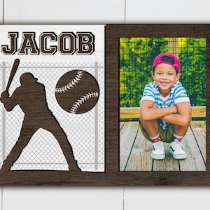 Baseball Picture Frame Glowforge SVG Laser Cut File, Sport SVG, Custom Boy Dad Gift room Decor, Layered project for CNC machine