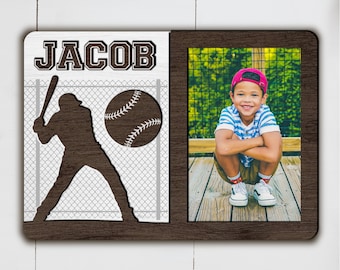 Baseball Picture Frame Glowforge SVG Laser Cut File, Sport SVG, Custom Boy Dad Gift room Decor, Layered project for CNC machine