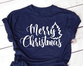 Merry Christmas SVG, Christmas tree SVG, Holiday svg, Christmas sign svg file, Merry Christmas horizontal svg for Shirt
