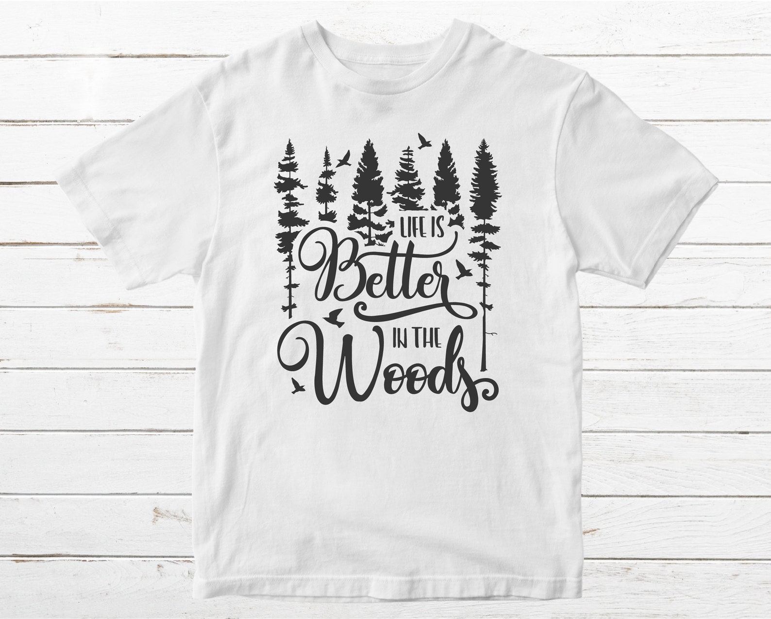Life is Better in the Woods SVG Forest SVG Pine Tree Svg Etsy