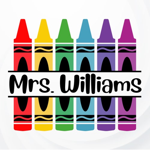 Crayon Split Monogram SVG Crayon SVG Teacher SVG Crayons - Etsy