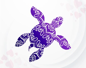 Sea Turtle SVG, Turtle Mandala SVG, Sea Animal svg, Turtle Silhouette, Save the Turtles svg, VSCO svg, Vsco girl svg, Turtle png Sublimation