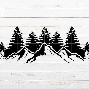 Mountain Scene SVG, Tree SVG, Nature Landscape SVG, Forest Camping svg for cut on Cricut, Silhouette or Laser Engraving File