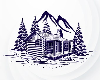 Mountain SVG, Mountain scene SVG, Trees and Mountain svg, Lake house svg, Mountain Landscape SVG, Mountains Clipart, Nature landscape svg