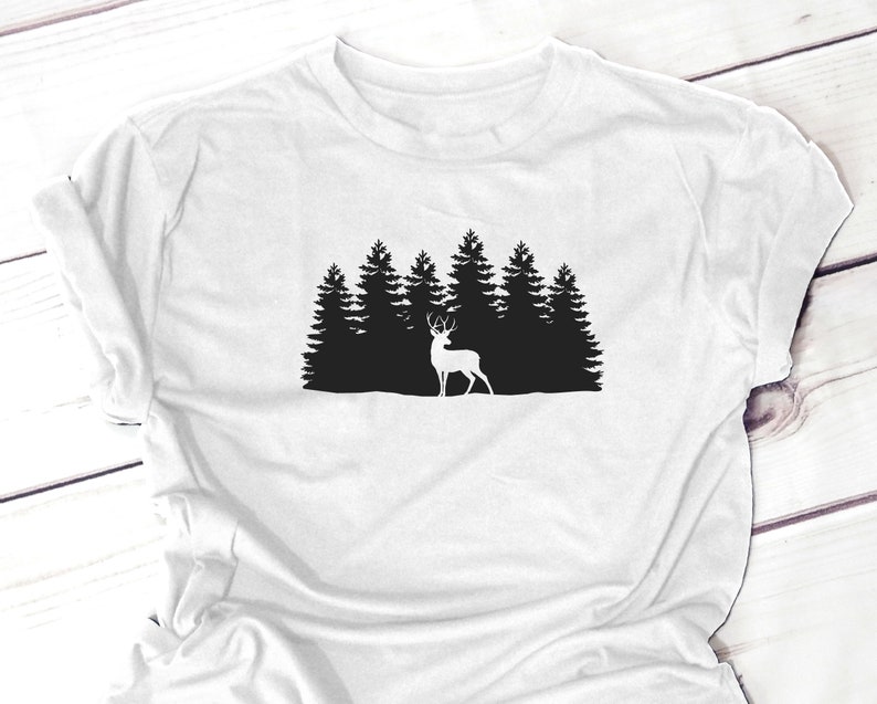 Forest SVG Deer SVG Nature Scenery Svg for Shirt Decal - Etsy