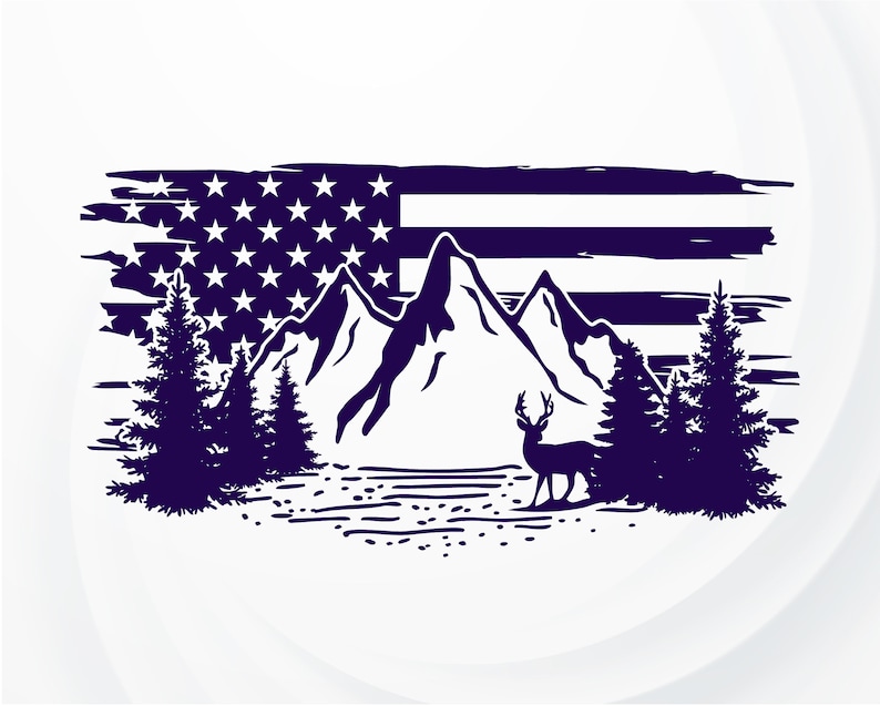 Free Free 186 Mountain Deer Scene Svg SVG PNG EPS DXF File