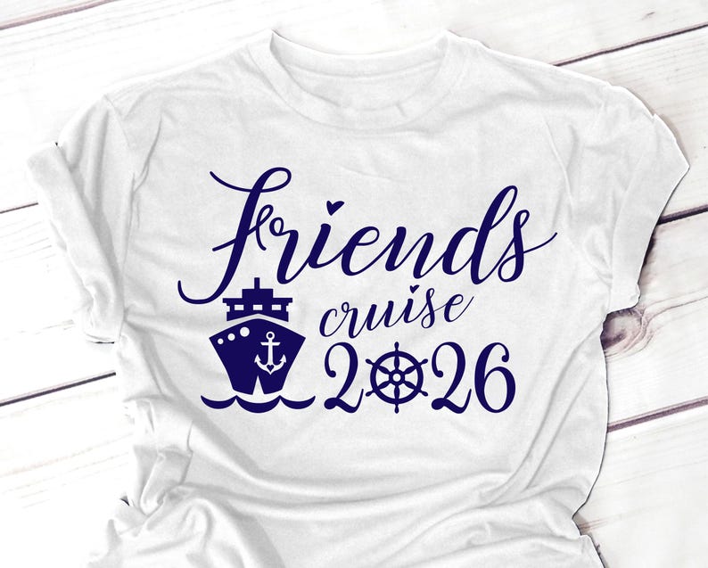 Friends Cruise 2026 SVG, Summer Vacation SVG, Friends Trip svg, Ship svg file for Shirt, Cricut, Silhouette, Sublimation PNG image 2