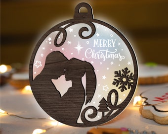 Loving Сouple Ornament Glowforge SVG, Wedding Cut File, Christmas svg, Family multi-layer file for CNC machine