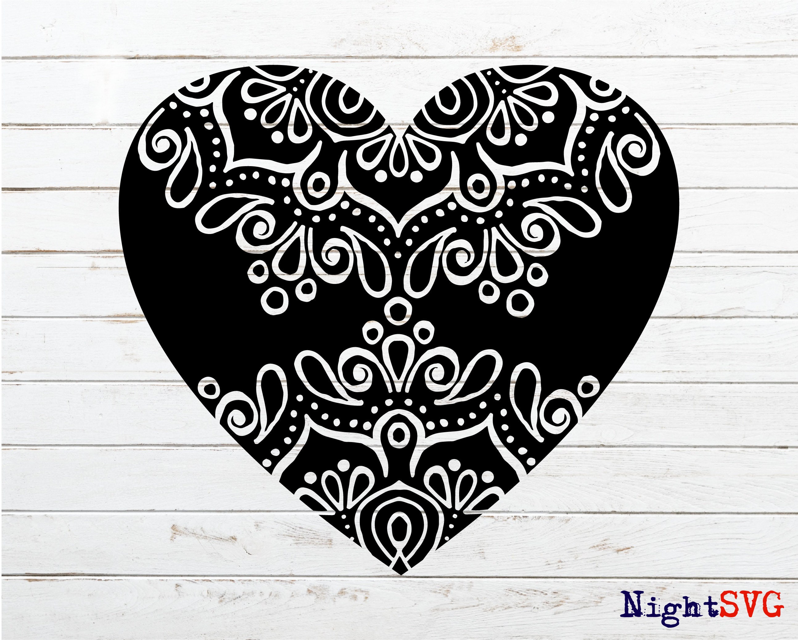 Heart Mandala SVG Love Heart SVG Heart Print Mandala Love - Etsy Australia