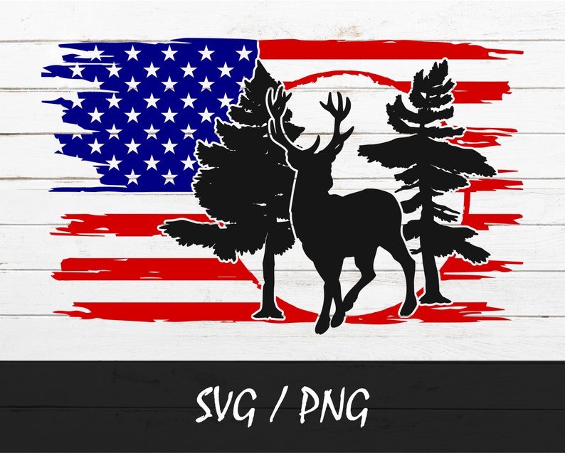 Download Hunting SVG Deer SVG Flag svg Camping svg American Flag | Etsy