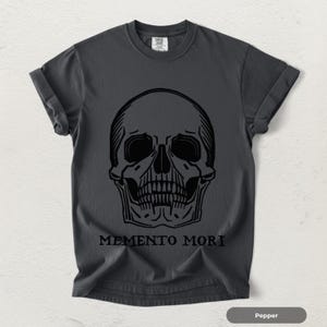Memento Mori Skull Shirt Gothic Aesthetic Tee Hoodie Vintage Skull Graphic Unisex T-Shirt Dark Academia Goth Gift image 4