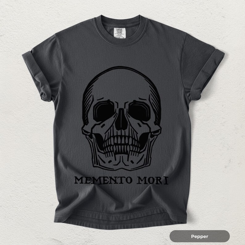 Memento Mori Skull Shirt Gothic Aesthetic Tee Hoodie Vintage Skull Graphic Unisex T-Shirt Dark Academia Goth Gift image 4