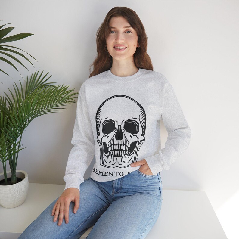 Memento Mori Skull Shirt Gothic Aesthetic Tee Hoodie Vintage Skull Graphic Unisex T-Shirt Dark Academia Goth Gift image 9