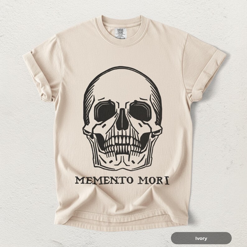 Memento Mori Skull Shirt Gothic Aesthetic Tee Hoodie Vintage Skull Graphic Unisex T-Shirt Dark Academia Goth Gift image 3