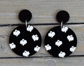 Ghost Pattern Halloween Earrings